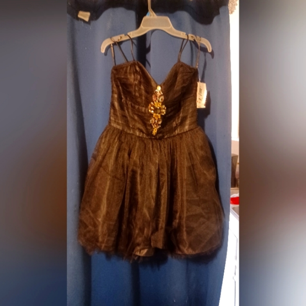 Jessica McKlintock Dress Black Cocktail Glitter 11